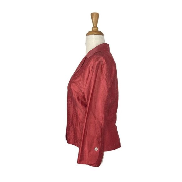 Kathleen Sommers 8 M Coral Pink Silk Blazer Jacket Art to Wear Church Evening - Picture 6 of 9
